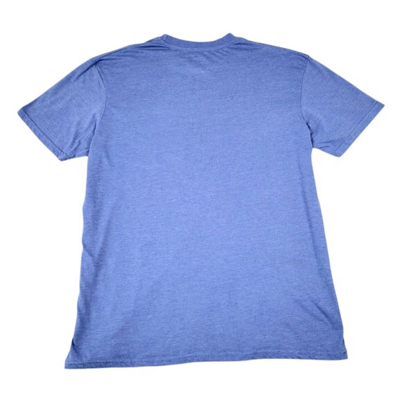 Mens XXL "HOME OF THE BRAVE" Blue Patriotic Soft Cotton Blend Short Sleeve Shirt - Picture 2 of 12